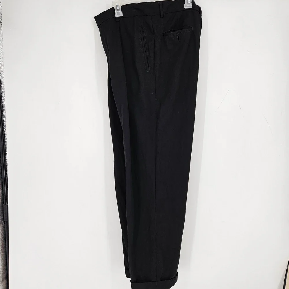 Ermenegildo Zegna Pants Mens Size 56 Black‎ Trousers Wool Blend Casual Preppy